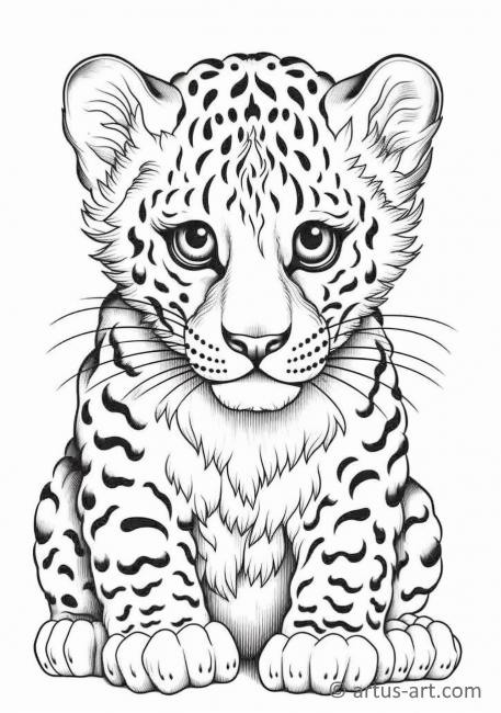 Pagina da colorare con leopardo per bambini